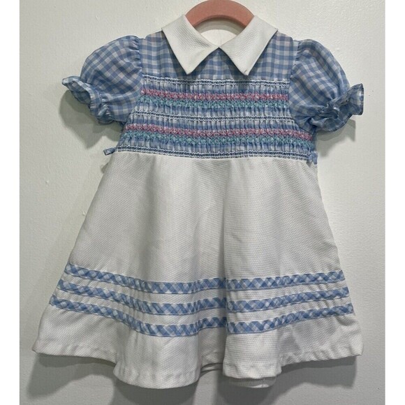 J. C. Penney Other - Vintage Toddler Time Smocked Ruffle Gingham Danity Prairie Embroidered Dress